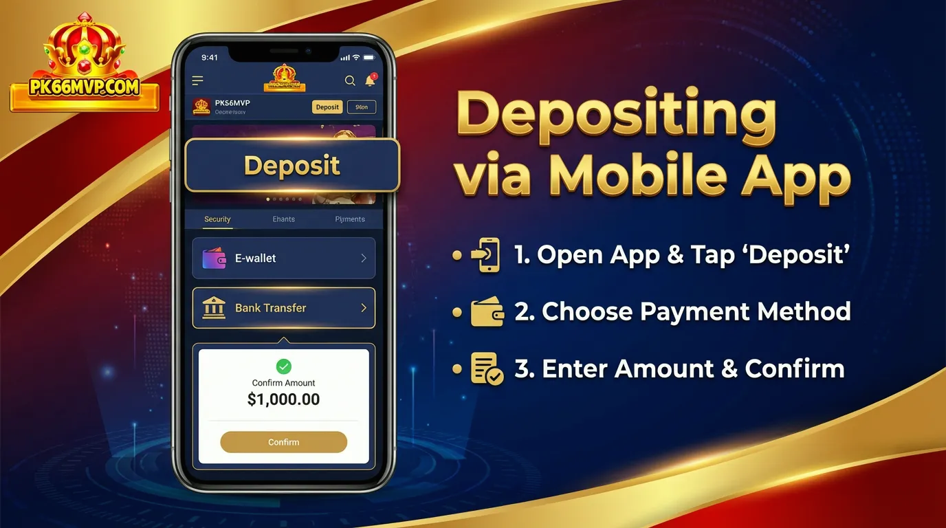 PK66 Deposit Methods: Safe, Fast Payments With PK66 MVP 7 Depositing via Mobile App