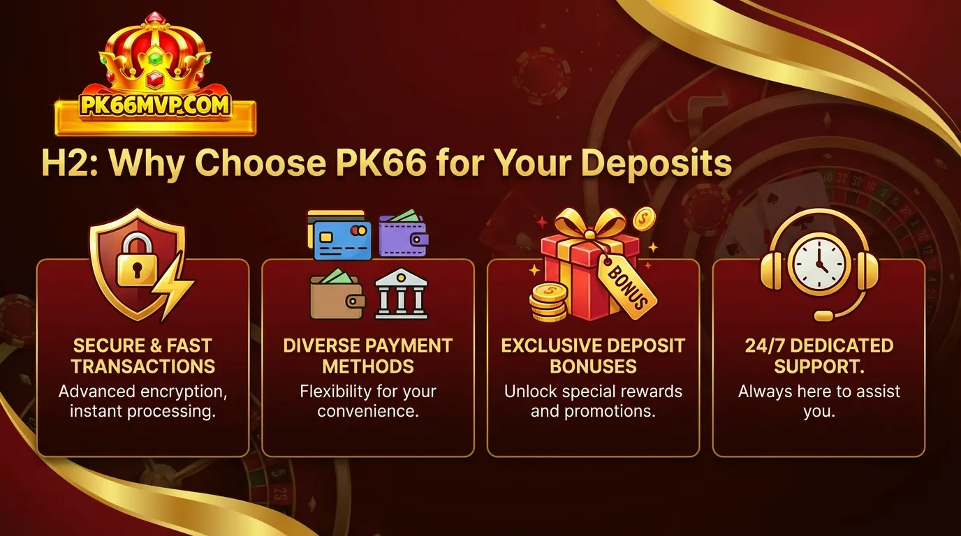 PK66 Deposit Methods: Safe, Fast Payments With PK66 MVP 2 Why Choose PK66 for Your Deposits
