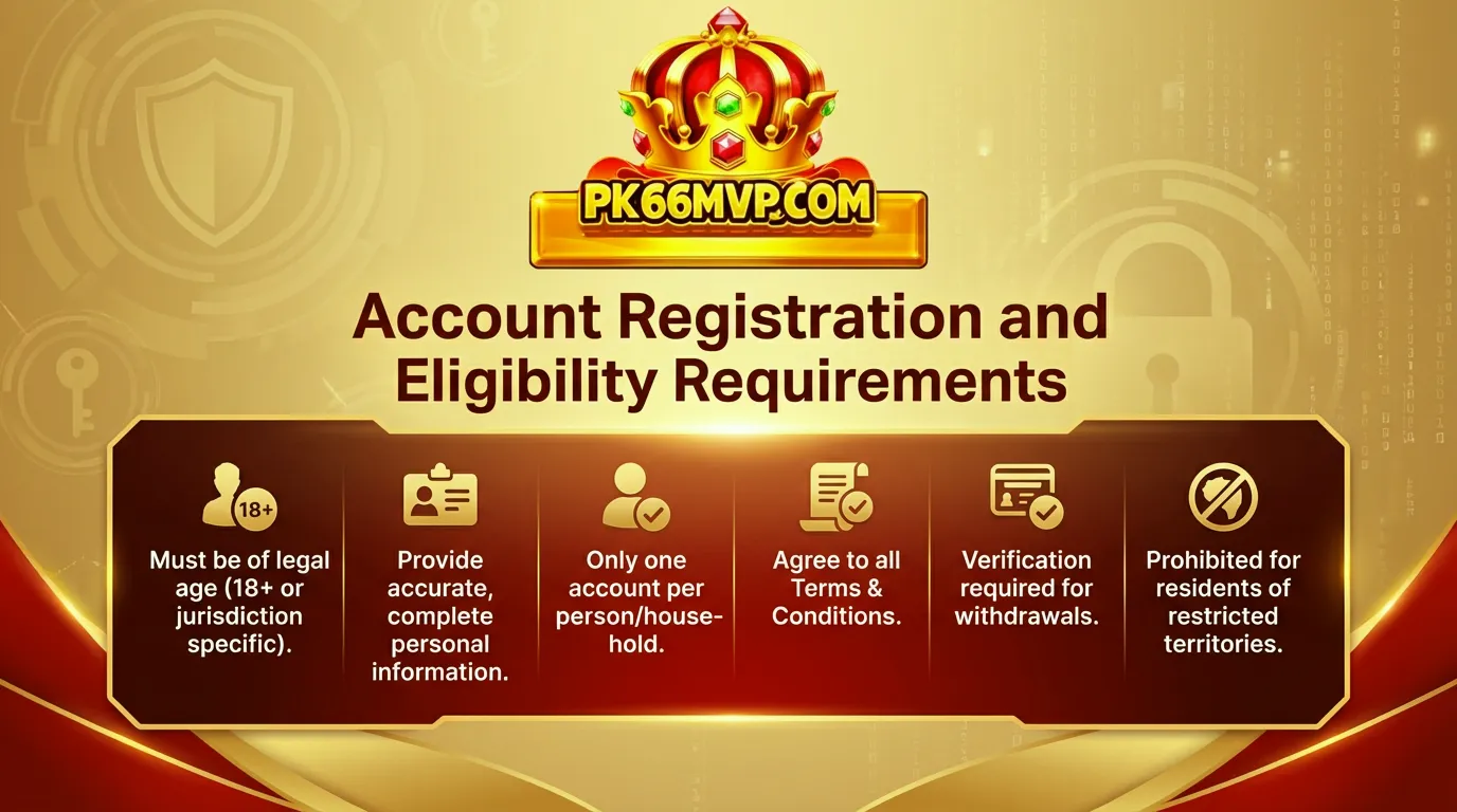 PK66 MVP Terms & Conditions – Rules for Safe Betting 2 Account Registration and Eligibility Requirements